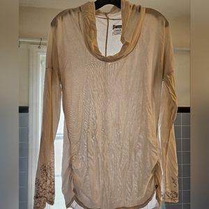 NEW BALANCE ANEKA cream running pull over with details Size L